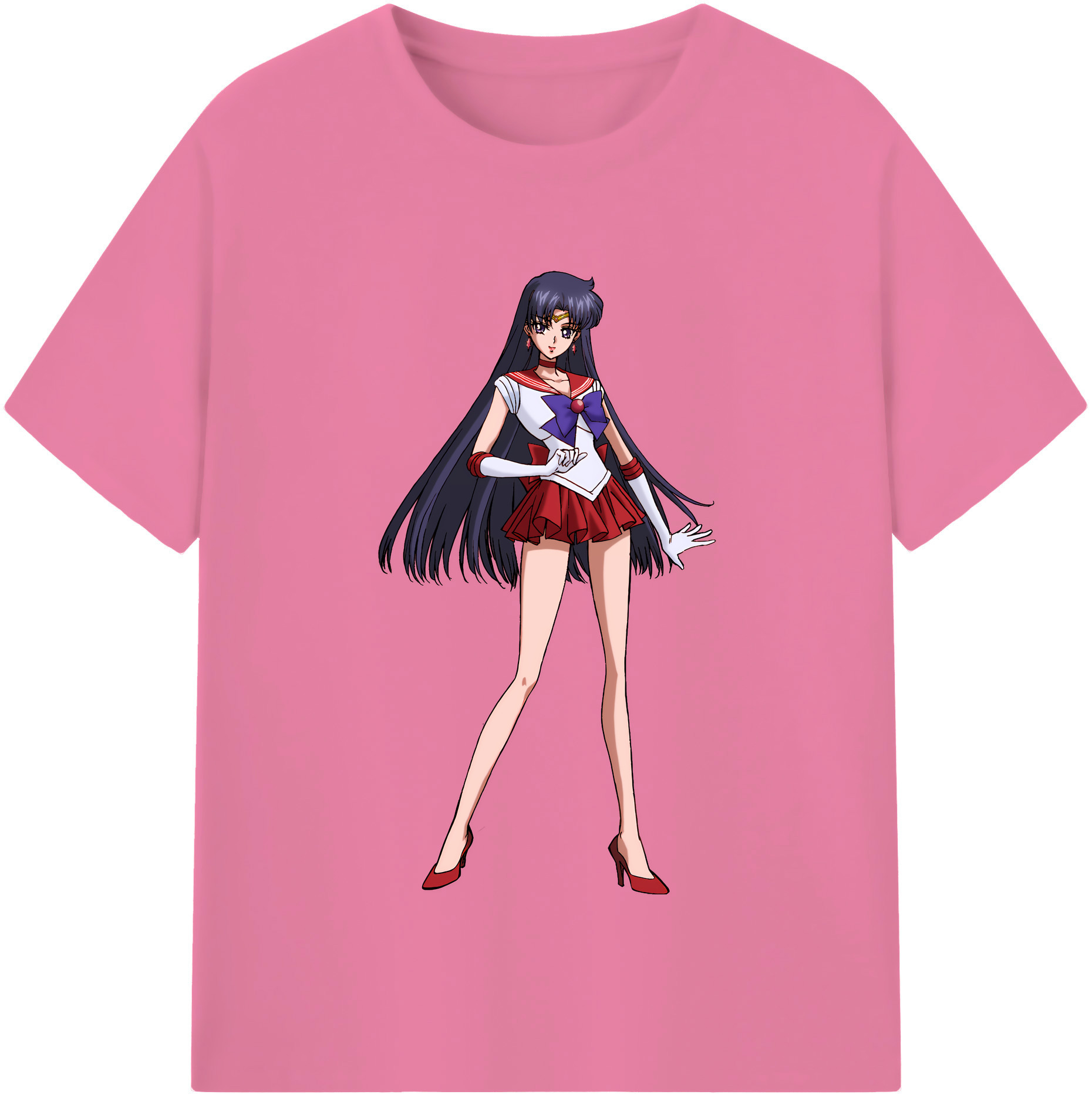 （画像用） 美少女戦士セーラームーン 火野レイ ひの レイ Sailor Moon Hino Rei （セーラーマーズ,Sailor Mars） 綿100％半袖Tシャツ（フロントプリント）
